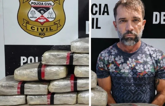 “Fim da fuga: suposto chefão do CV no Acre é localizado em Rondônia com 21 kg de drogas”