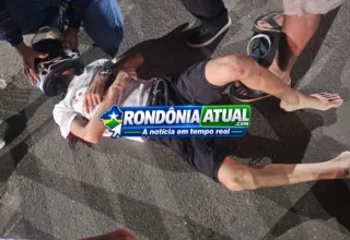 Ji-Paraná – Carro invade preferencial na Av. Aracaju com T-20, atropela motociclista e foge