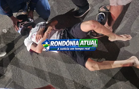 Ji-Paraná – Carro invade preferencial na Av. Aracaju com T-20, atropela motociclista e foge
