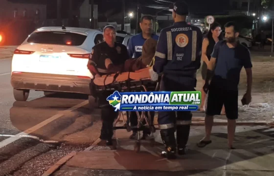 Ji-Paraná – Após queda em quebra-molas na rua Teresina, jovem é socorrida às pressas para UPA