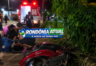 Mulher é encontrada ensanguentada ao lado de Biz após possível queda em Ji-Paraná
