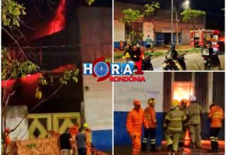 URGENTE: Incêndio de grandes proporções em galpão ameaça comércio na zona leste de Porto Velho; Assista ao vídeo
