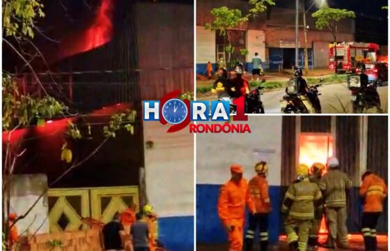 URGENTE: Incêndio de grandes proporções em galpão ameaça comércio na zona leste de Porto Velho; Assista ao vídeo